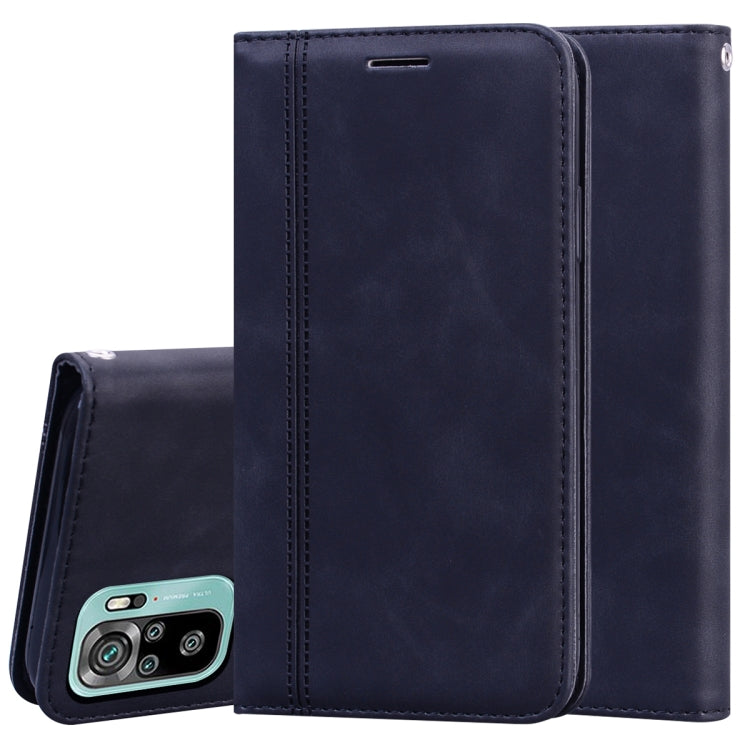 For Xiaomi Redmi Note 10 4G Frosted Business Magnetic Horizontal Flip PU Leather Case with Holder & Card Slot & Lanyard