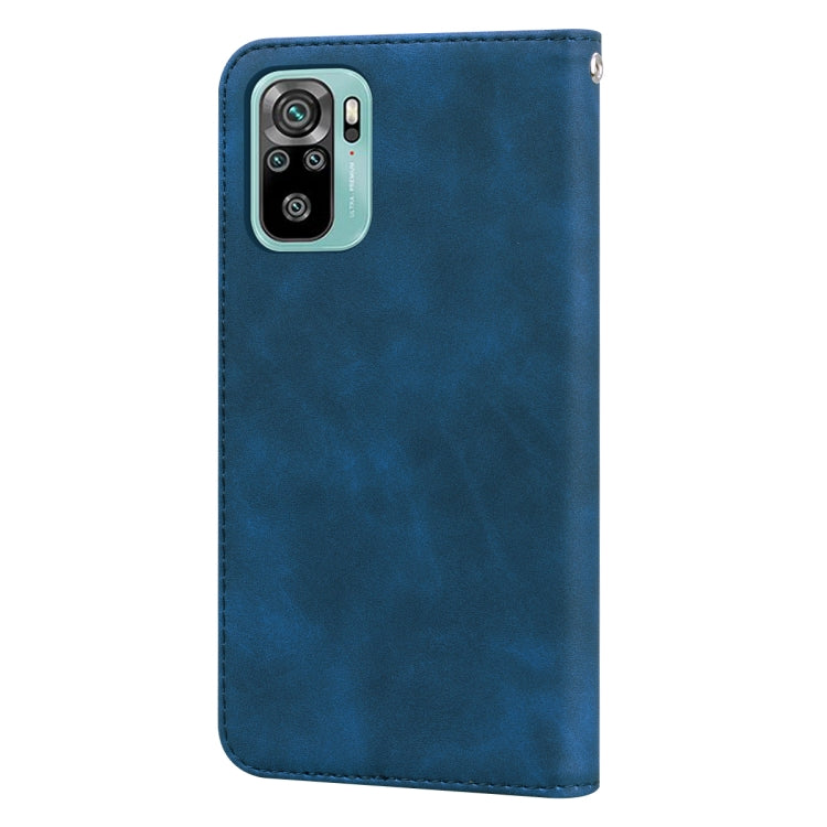 For Xiaomi Redmi Note 10 4G Frosted Business Magnetic Horizontal Flip PU Leather Case with Holder & Card Slot & Lanyard