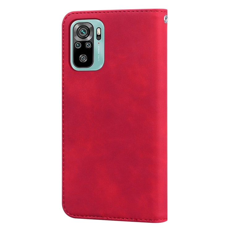 For Xiaomi Redmi Note 10 4G Frosted Business Magnetic Horizontal Flip PU Leather Case with Holder & Card Slot & Lanyard