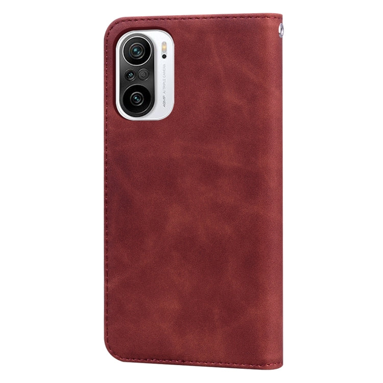 For Xiaomi Redmi K40 / K40 Pro Frosted Business Magnetic Horizontal Flip PU Leather Case with Holder & Card Slot & Lanyard