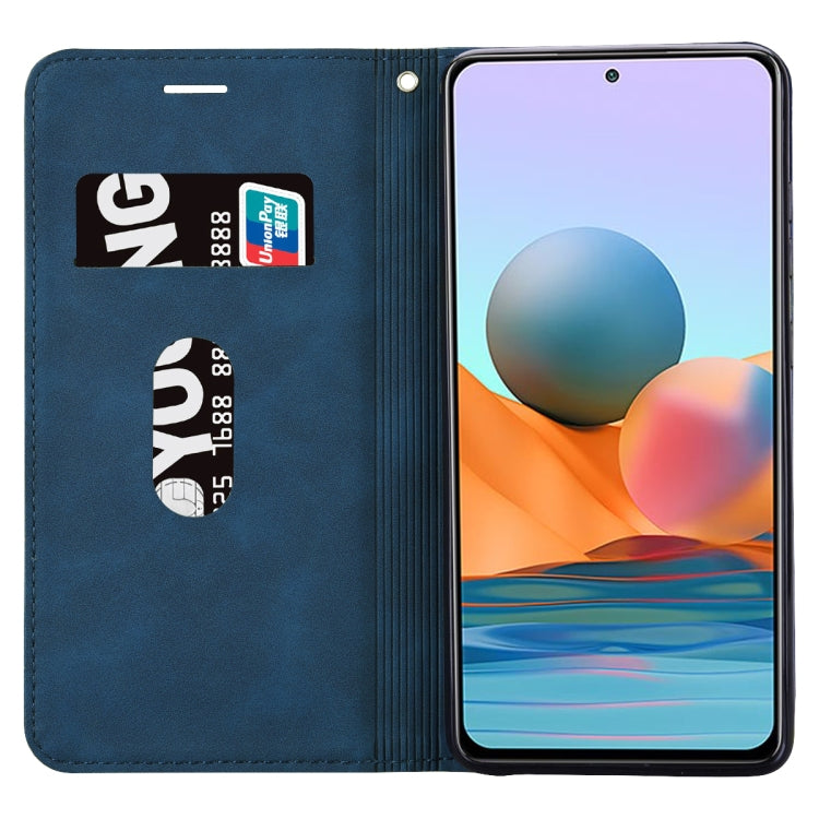 For Xiaomi Redmi Note 10 Pro Frosted Business Magnetic Horizontal Flip PU Leather Case with Holder & Card Slot & Lanyard