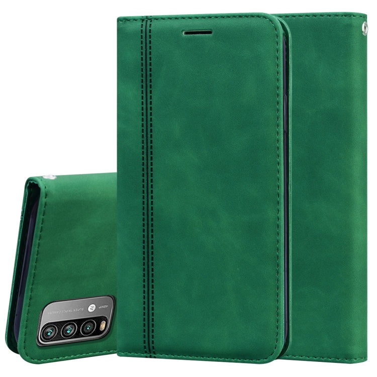 For Xiaomi Poco M3 Frosted Business Magnetic Horizontal Flip PU Leather Case with Holder & Card Slot & Lanyard