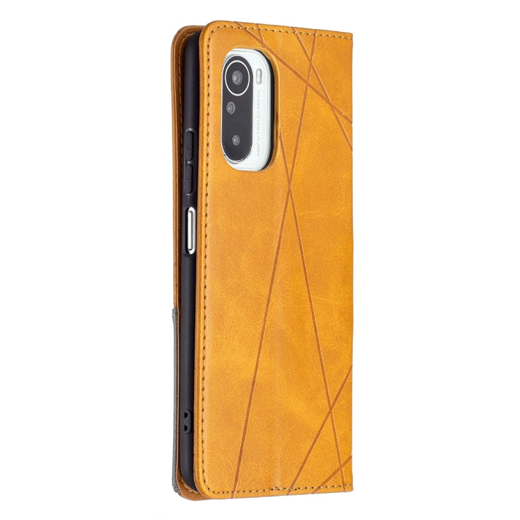 For Xiaomi Mi 11i / Poco F3 / Redmi K40 Rhombus Texture Horizontal Flip Magnetic Leather Case with Holder & Card Slots