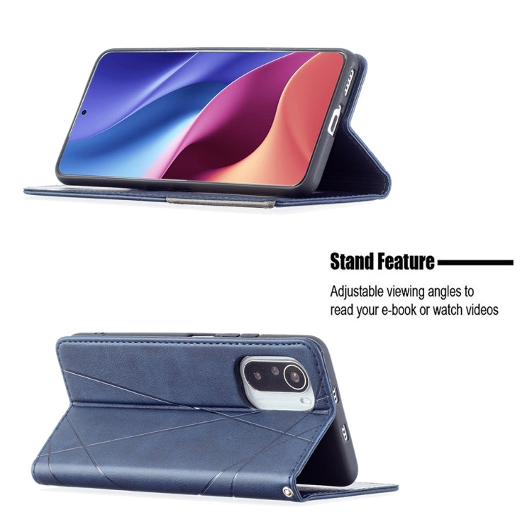 For Xiaomi Mi 11i / Poco F3 / Redmi K40 Rhombus Texture Horizontal Flip Magnetic Leather Case with Holder & Card Slots
