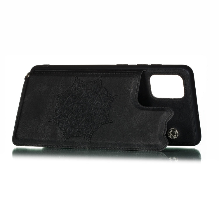 For Xiaomi Redmi Note 9 4G (CN Version) Mandala Embossed PU + TPU Case with Holder & Card Slots & Photo Frame & Strap