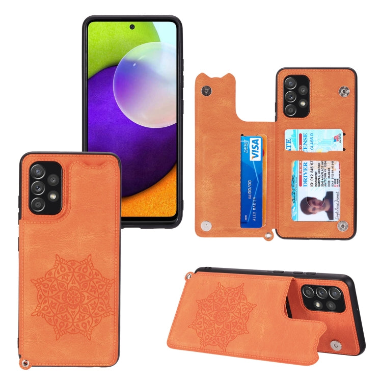 For Samsung Galaxy A32 4G Mandala Embossed PU + TPU Case with Holder & Card Slots & Photo Frame & Strap