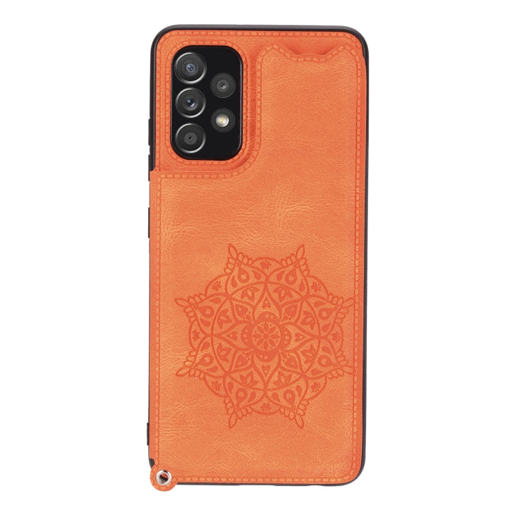 For Samsung Galaxy A32 4G Mandala Embossed PU + TPU Case with Holder & Card Slots & Photo Frame & Strap