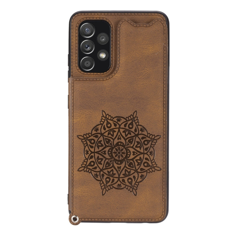 For Samsung Galaxy A32 4G Mandala Embossed PU + TPU Case with Holder & Card Slots & Photo Frame & Strap