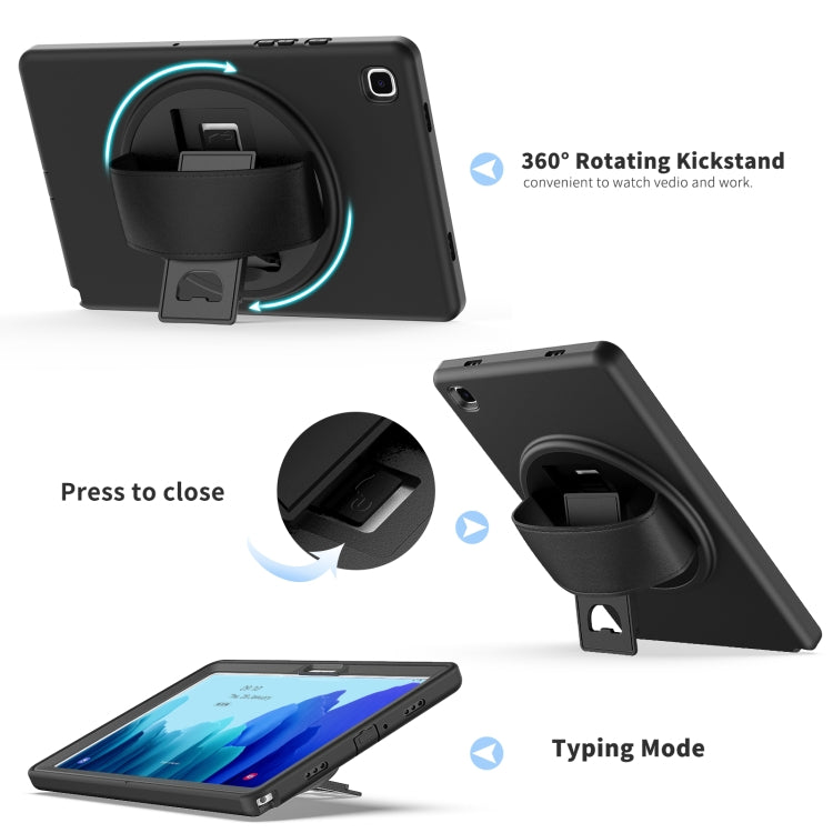 For Samsung Galaxy Tab A7 10.4(2020) T500 / T505 360 Degree Rotation PC + TPU Protective Case with Holder & Hand-strap & Pen Slot