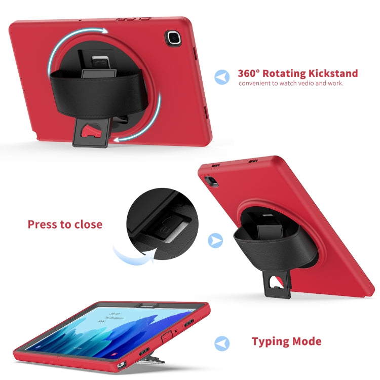 For Samsung Galaxy Tab A7 10.4(2020) T500 / T505 360 Degree Rotation PC + TPU Protective Case with Holder & Hand-strap & Pen Slot