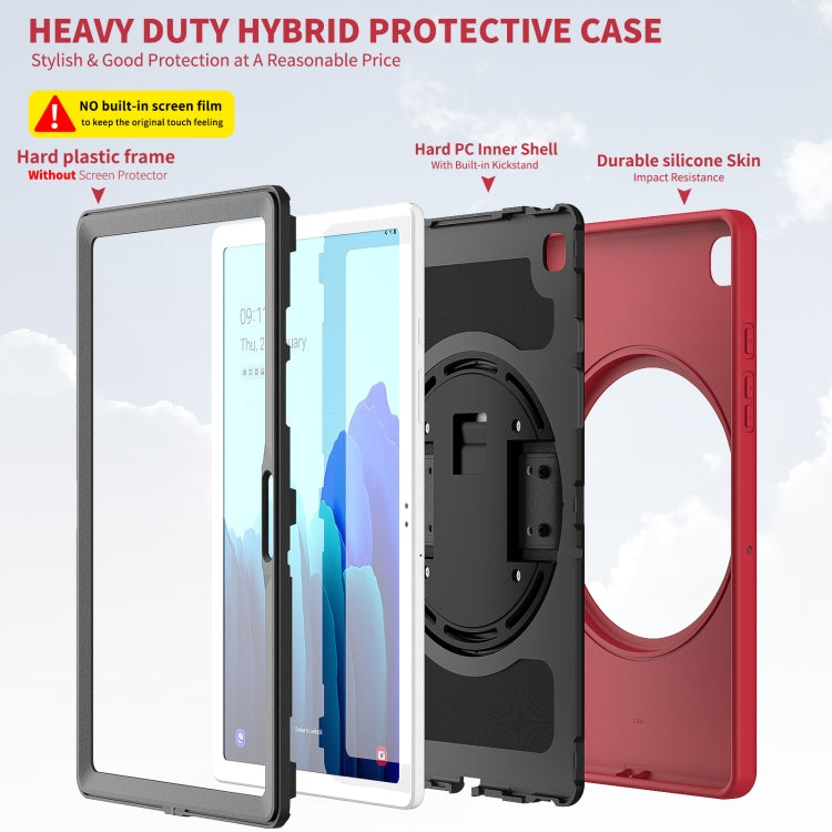 For Samsung Galaxy Tab A7 10.4(2020) T500 / T505 360 Degree Rotation PC + TPU Protective Case with Holder & Hand-strap & Pen Slot