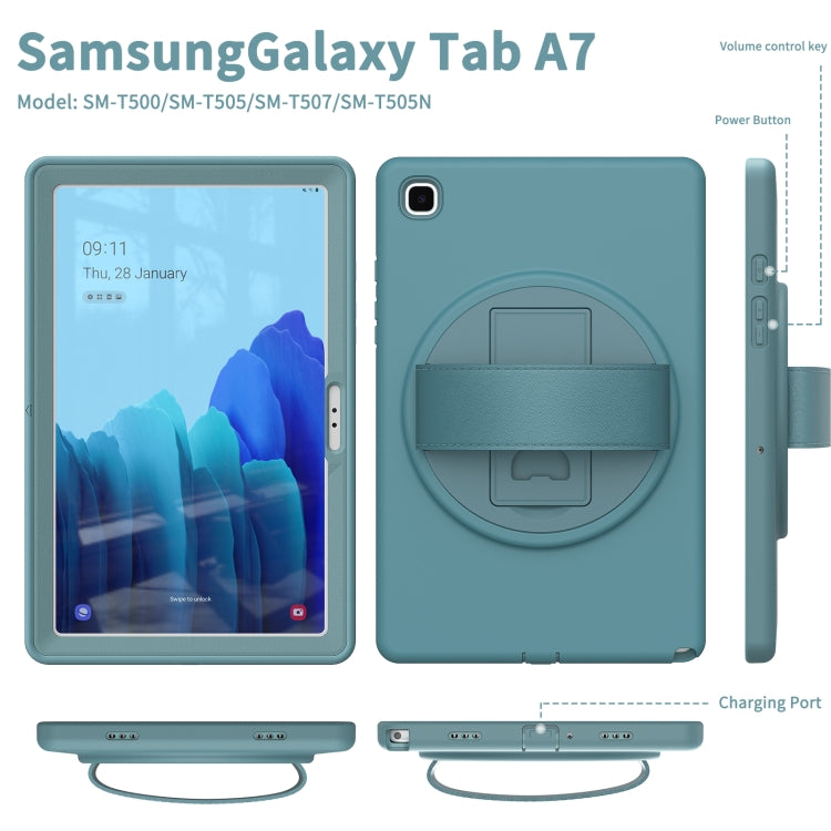 For Samsung Galaxy Tab A7 10.4(2020) T500 / T505 360 Degree Rotation PC + TPU Protective Case with Holder & Hand-strap & Pen Slot