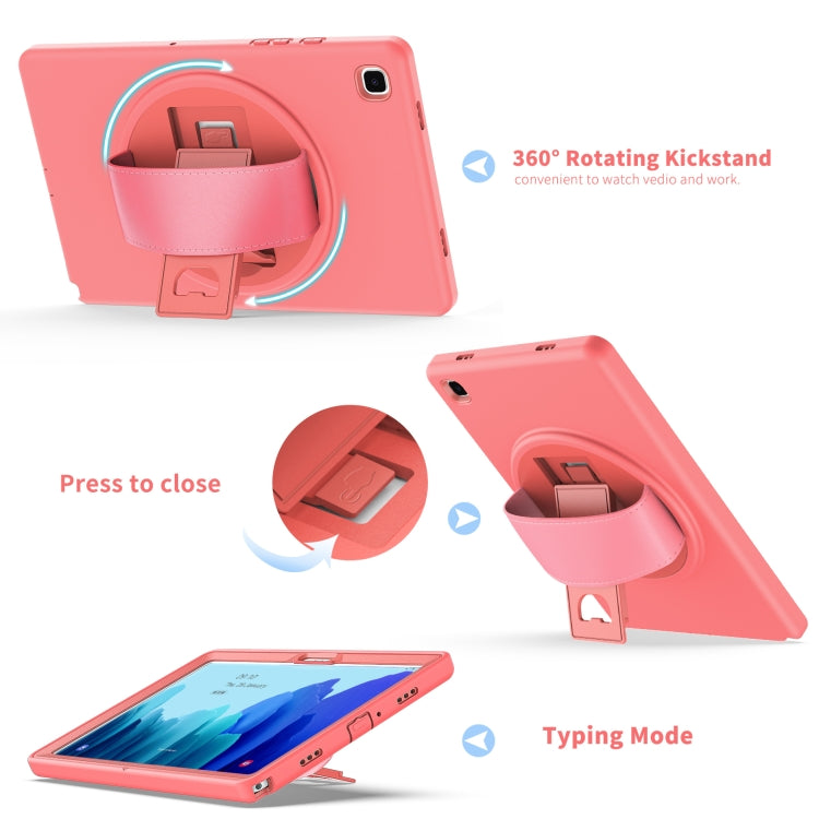 For Samsung Galaxy Tab A7 10.4(2020) T500 / T505 360 Degree Rotation PC + TPU Protective Case with Holder & Hand-strap & Pen Slot