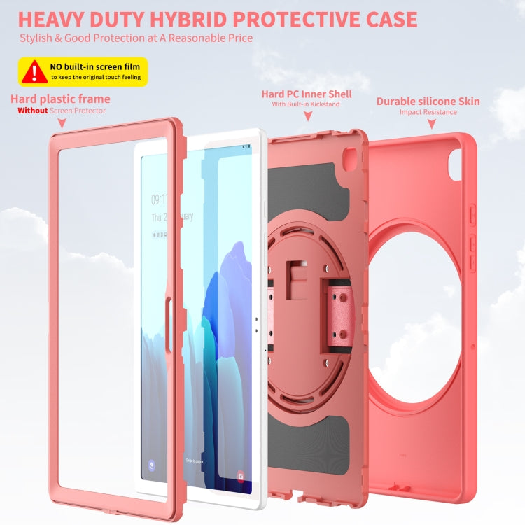 For Samsung Galaxy Tab A7 10.4(2020) T500 / T505 360 Degree Rotation PC + TPU Protective Case with Holder & Hand-strap & Pen Slot