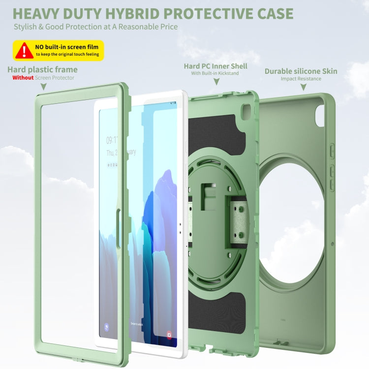 For Samsung Galaxy Tab A7 10.4(2020) T500 / T505 360 Degree Rotation PC + TPU Protective Case with Holder & Hand-strap & Pen Slot
