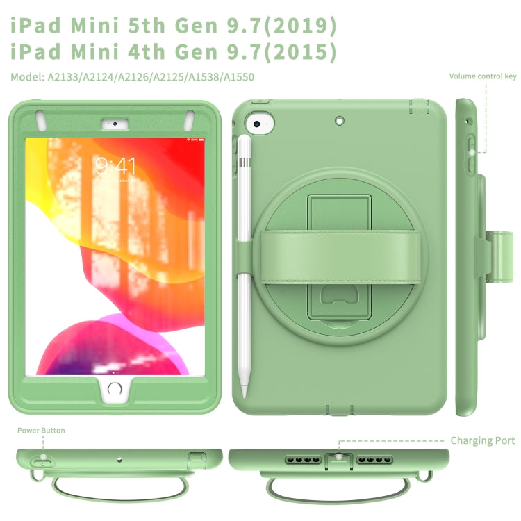 360 Degree Rotation PC + TPU Protective Case with Holder & Hand-strap & Pen Slot For iPad mini 5 / 4