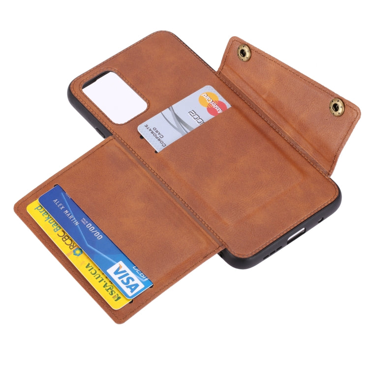 For Xiaomi Redmi Note 9 4G Double Buckle PU + TPU Shockproof Magnetic Protective Case with Card Slot & Holder