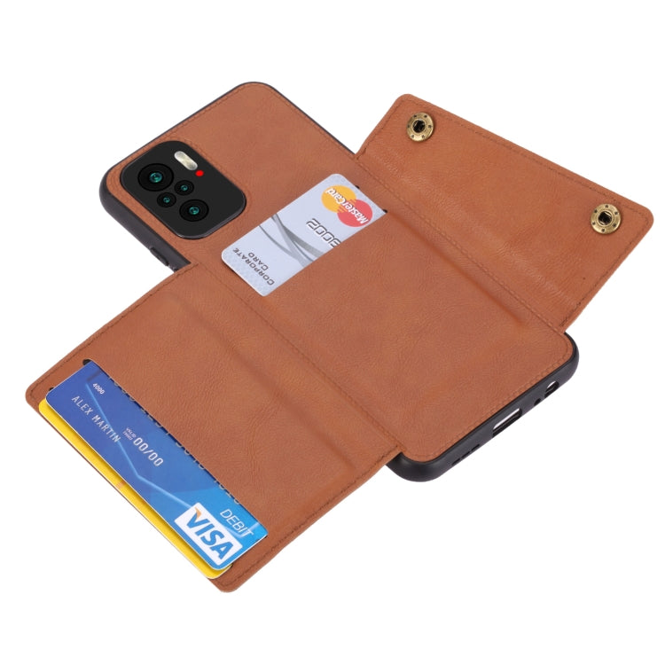 For Xiaomi Redmi Note 10 Double Buckle PU + TPU Shockproof Magnetic Protective Case with Card Slot & Holder