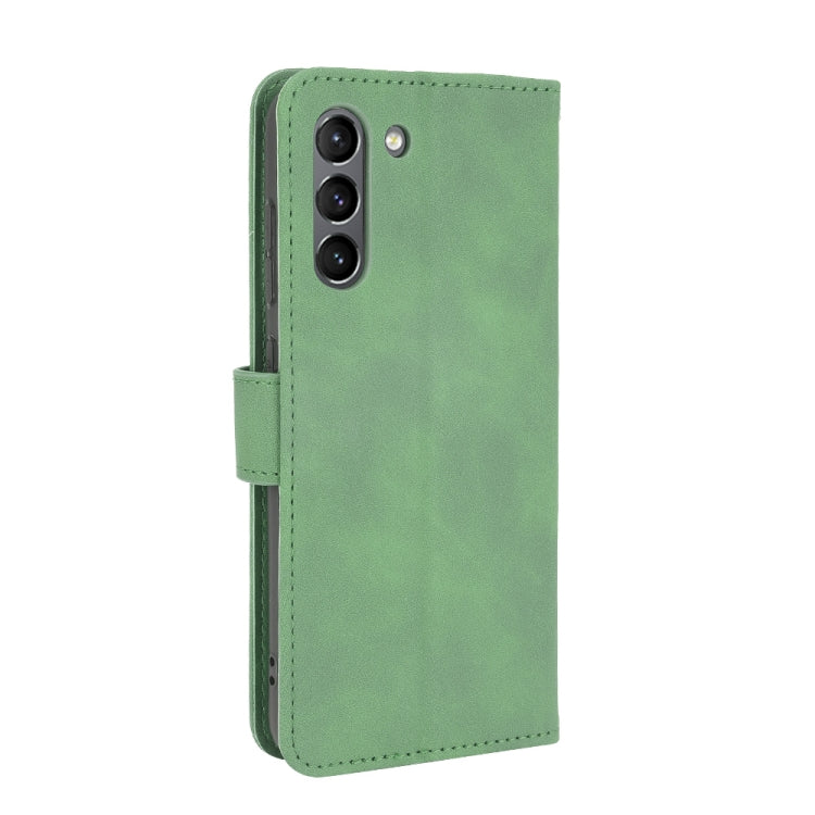 For Samsung Galaxy S21 FE Solid Color Skin Feel Magnetic Buckle Horizontal Flip Calf Texture PU Leather Case with Holder & Card Slots & Wallet