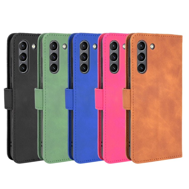 For Samsung Galaxy S21 FE Solid Color Skin Feel Magnetic Buckle Horizontal Flip Calf Texture PU Leather Case with Holder & Card Slots & Wallet