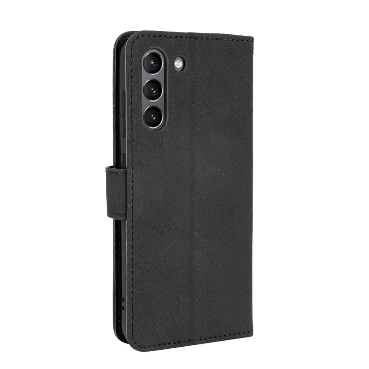 For Samsung Galaxy S21 FE Solid Color Skin Feel Magnetic Buckle Horizontal Flip Calf Texture PU Leather Case with Holder & Card Slots & Wallet