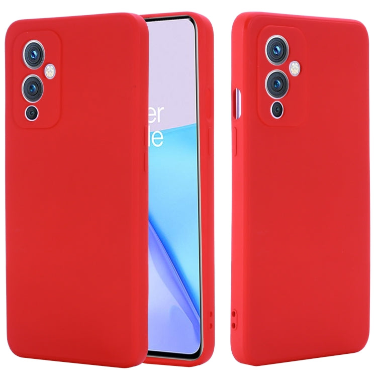 For OnePlus 9 Solid Color Liquid Silicone Dropproof Full Coverage Protective Case