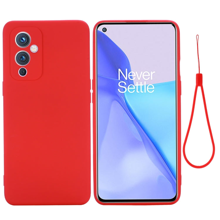 For OnePlus 9 Solid Color Liquid Silicone Dropproof Full Coverage Protective Case