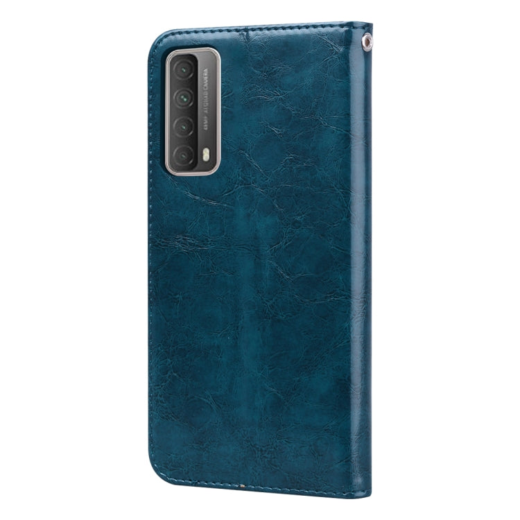 For Huawei P smart 2021 Business Style Oil Wax Texture Horizontal Flip Leather Case with Holder & Card Slots & Wallet