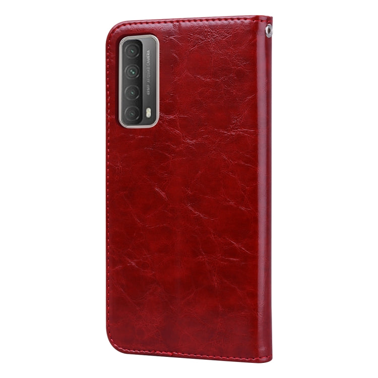 For Huawei P smart 2021 Business Style Oil Wax Texture Horizontal Flip Leather Case with Holder & Card Slots & Wallet