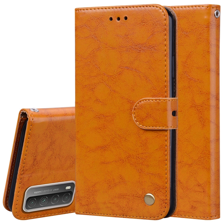 For Huawei P smart 2021 Business Style Oil Wax Texture Horizontal Flip Leather Case with Holder & Card Slots & Wallet