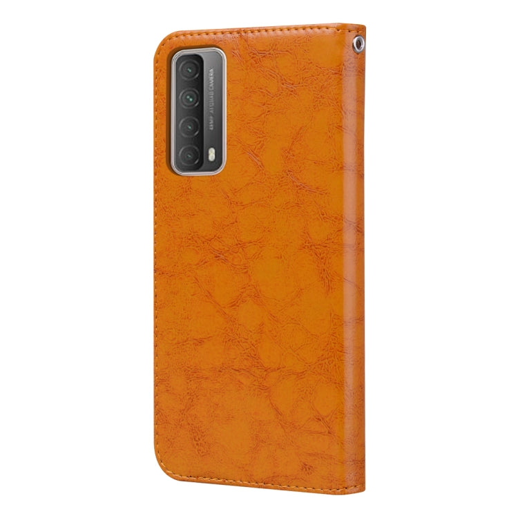 For Huawei P smart 2021 Business Style Oil Wax Texture Horizontal Flip Leather Case with Holder & Card Slots & Wallet
