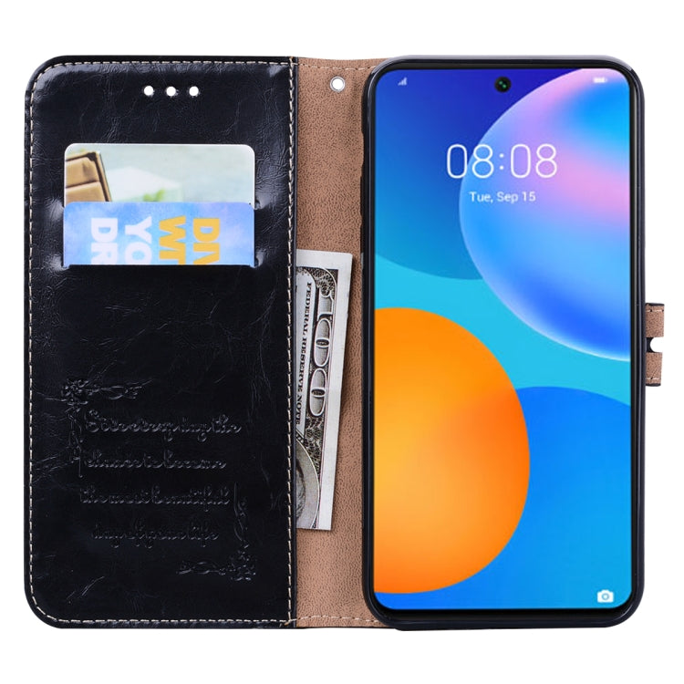 For Huawei Honor 10X Lite Business Style Oil Wax Texture Horizontal Flip Leather Case with Holder & Card Slots & Wallet