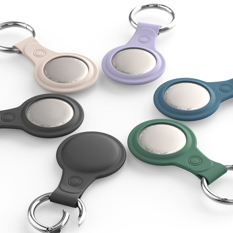 Anti-scratch Frosted TPU Shockproof Protective Cover Soft Case with Keychain Ring Loop For AirTag