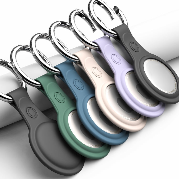 Anti-scratch Frosted TPU Shockproof Protective Cover Soft Case with Keychain Ring Loop For AirTag