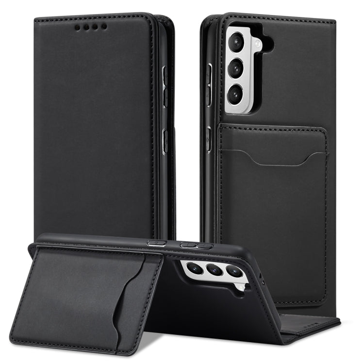 For Samsung Galaxy S21 FE Strong Magnetism Liquid Feel Horizontal Flip Leather Case with Holder & Card Slots & Wallet