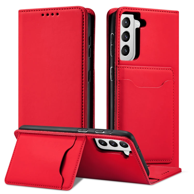 For Samsung Galaxy S21 FE Strong Magnetism Liquid Feel Horizontal Flip Leather Case with Holder & Card Slots & Wallet