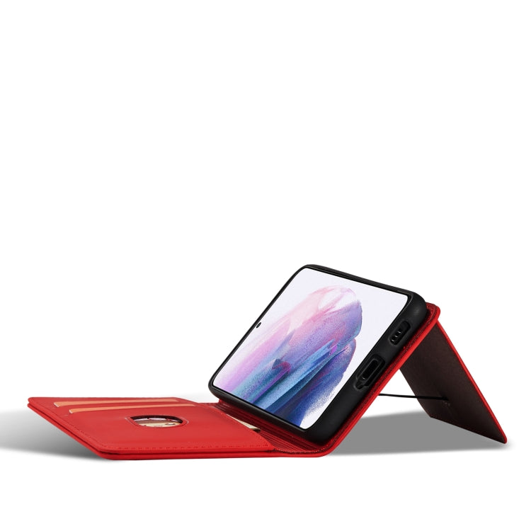 For Samsung Galaxy S21 FE Strong Magnetism Liquid Feel Horizontal Flip Leather Case with Holder & Card Slots & Wallet