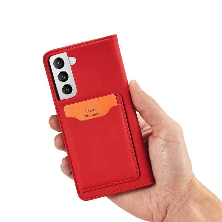 For Samsung Galaxy S21 FE Strong Magnetism Liquid Feel Horizontal Flip Leather Case with Holder & Card Slots & Wallet