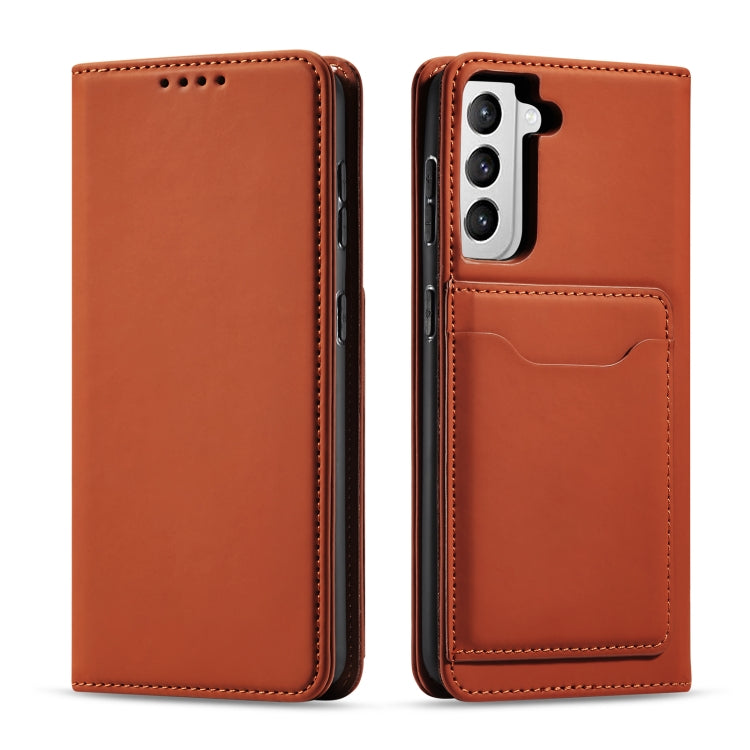 For Samsung Galaxy S21 FE Strong Magnetism Liquid Feel Horizontal Flip Leather Case with Holder & Card Slots & Wallet
