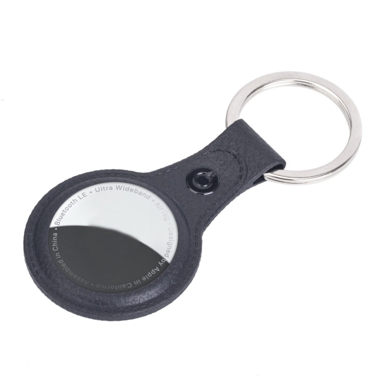 Litchi Texture TPU Anti-scratch Shockproof Protective Cover Soft Case with Keychain Ring Loop For AirTag