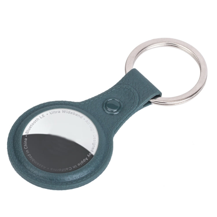 Litchi Texture TPU Anti-scratch Shockproof Protective Cover Soft Case with Keychain Ring Loop For AirTag