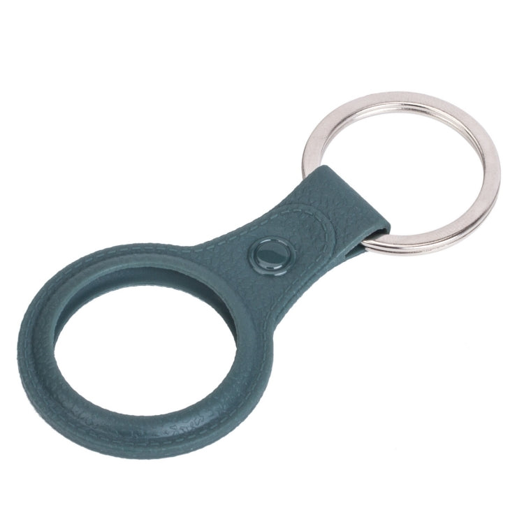 Litchi Texture TPU Anti-scratch Shockproof Protective Cover Soft Case with Keychain Ring Loop For AirTag