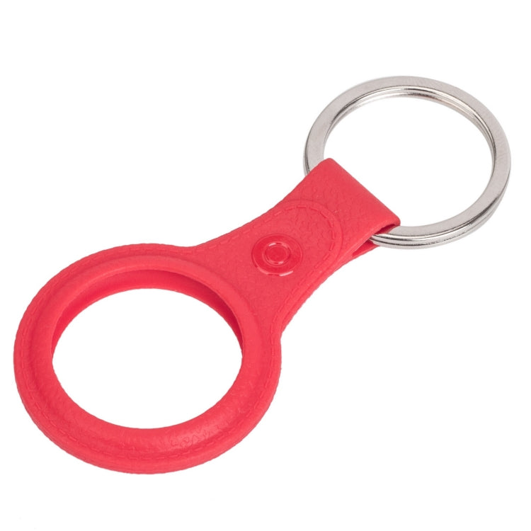 Litchi Texture TPU Anti-scratch Shockproof Protective Cover Soft Case with Keychain Ring Loop For AirTag