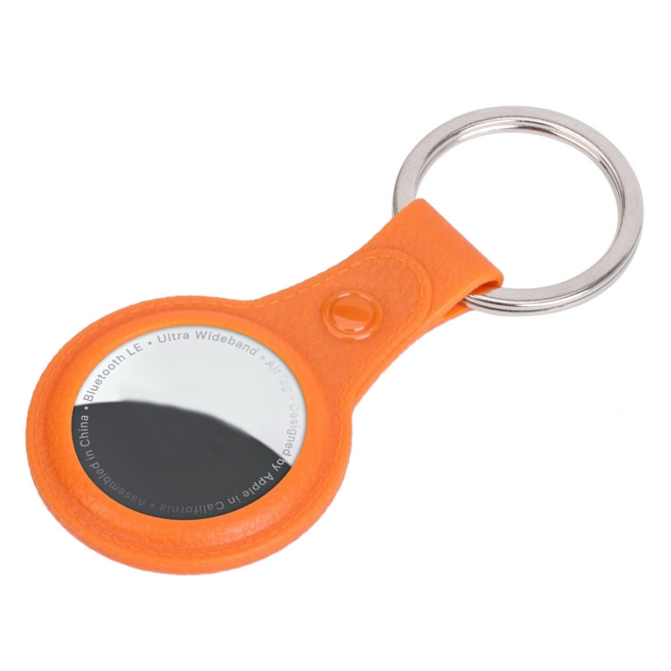 Litchi Texture TPU Anti-scratch Shockproof Protective Cover Soft Case with Keychain Ring Loop For AirTag