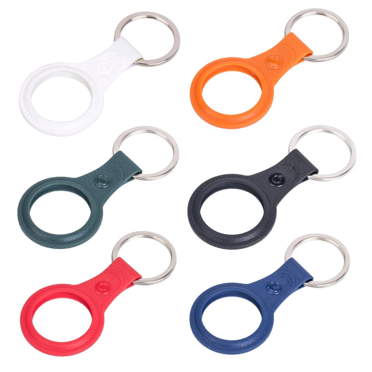 Litchi Texture TPU Anti-scratch Shockproof Protective Cover Soft Case with Keychain Ring Loop For AirTag