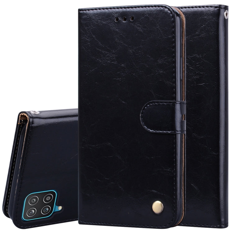 For Samsung Galaxy A12 Business Style Oil Wax Texture Horizontal Flip Leather Case with Holder & Card Slots & Wallet