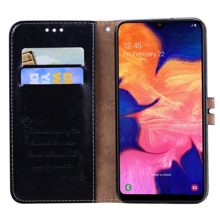 For Samsung Galaxy A12 Business Style Oil Wax Texture Horizontal Flip Leather Case with Holder & Card Slots & Wallet