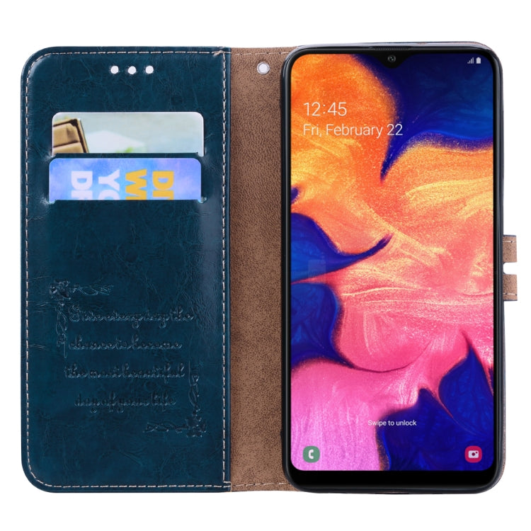 For Samsung Galaxy A12 Business Style Oil Wax Texture Horizontal Flip Leather Case with Holder & Card Slots & Wallet