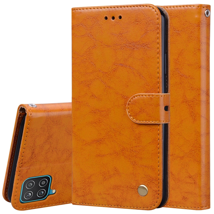 For Samsung Galaxy A12 Business Style Oil Wax Texture Horizontal Flip Leather Case with Holder & Card Slots & Wallet