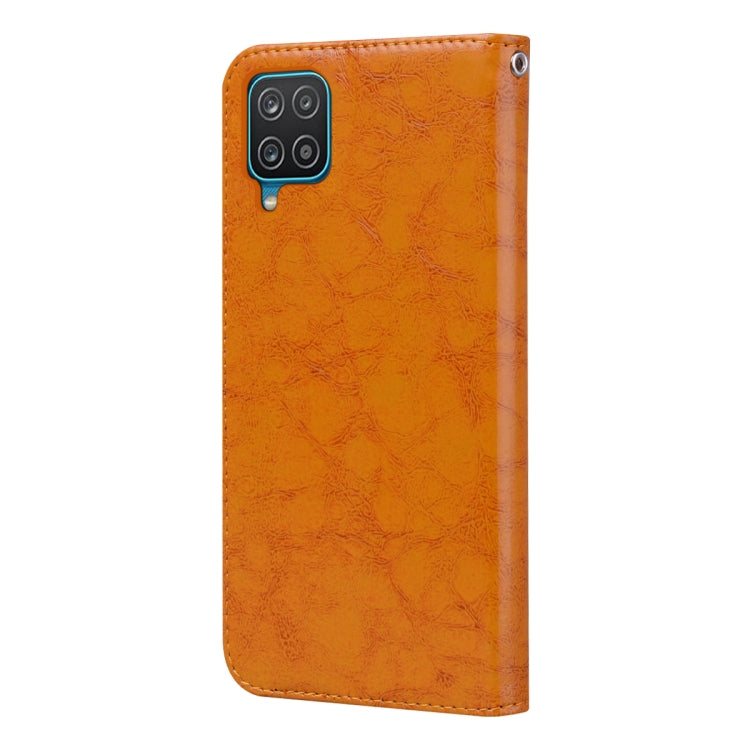 For Samsung Galaxy A12 Business Style Oil Wax Texture Horizontal Flip Leather Case with Holder & Card Slots & Wallet